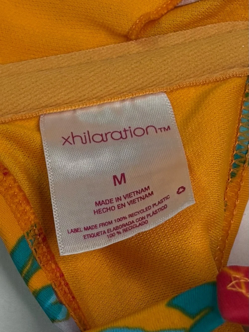 Xhilaration Floral Tie-Front Bikini Top in Bright Multicolor Sz M